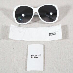NWT Montblanc Women Cala Luna White Sunglasses with Cast
